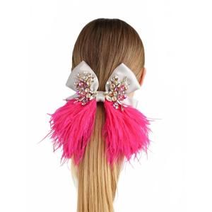 NEW ELENA HONCH women's gilbert bow in silver / neon pink